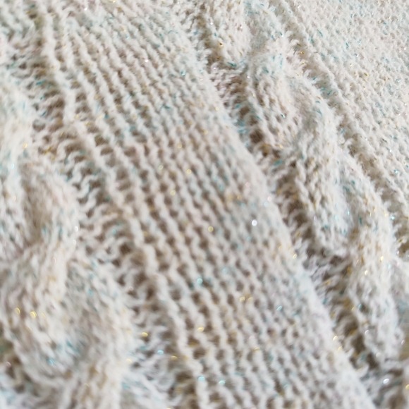 Vintage Cable Knit Sweater • Rainbow Cotton Candy Fibers • Like New • Med/Large - Picture 5 of 5